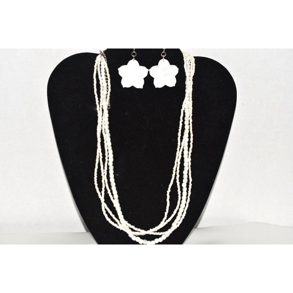 Aloha (love, peace, compassion) Mother Of Pearl Shell Earrings & 20" Necklace